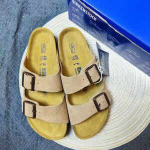 Birkenstock Arizona Narrow Sandals - Latte Cream Suede | NEW Unworn with Box
